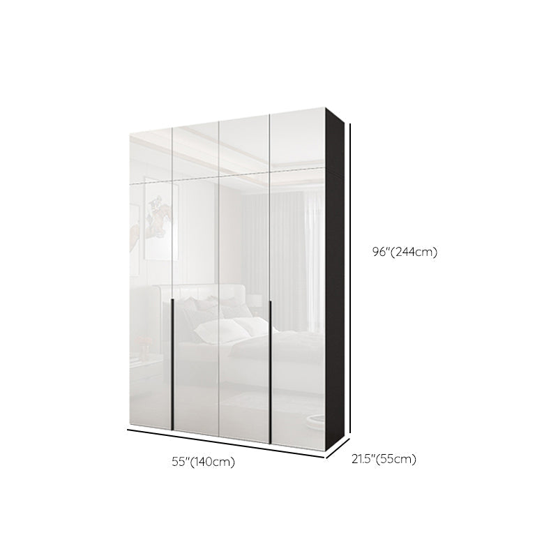 White Colour Wooden Wardrobe Cloth Rod Included Wardrobe Closet with Drawer