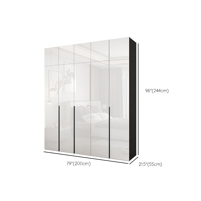 White Colour Wooden Wardrobe Cloth Rod Included Wardrobe Closet with Drawer