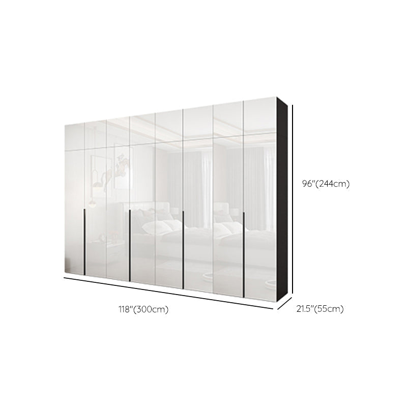 White Colour Wooden Wardrobe Cloth Rod Included Wardrobe Closet with Drawer