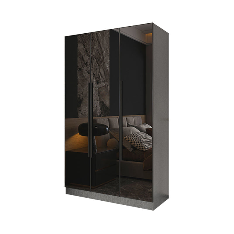 Armario de cristal de color negro con puerta de cierre suave para el hogar
