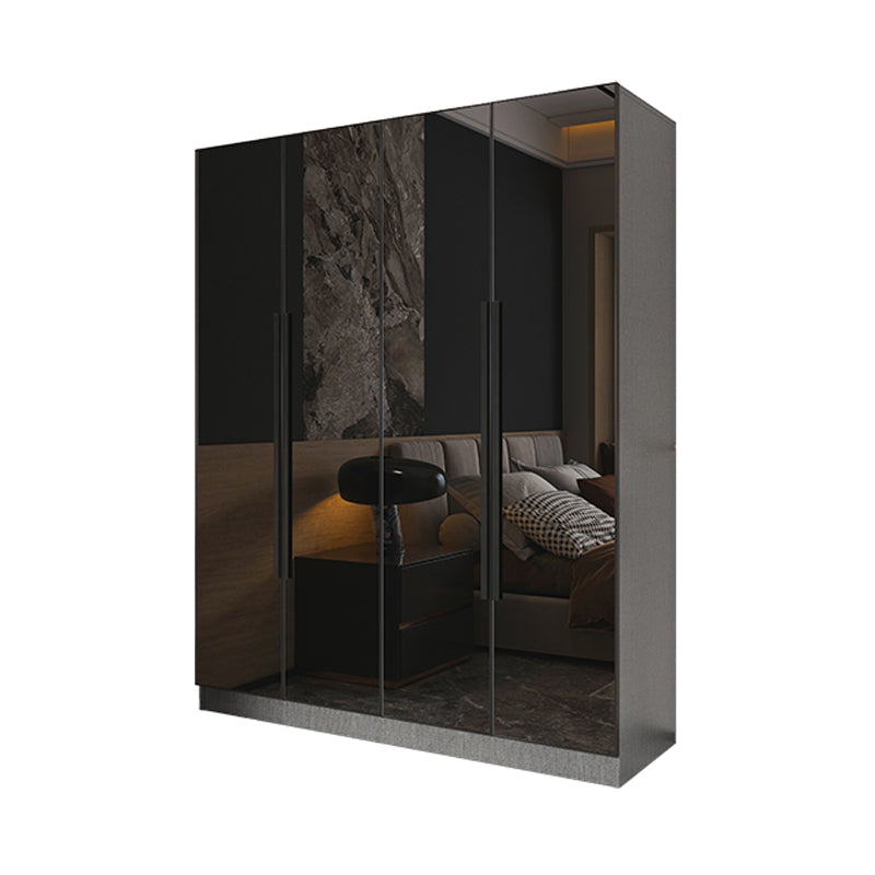 Armario de cristal de color negro con puerta de cierre suave para el hogar