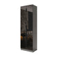 Armario de cristal de color negro con puerta de cierre suave para el hogar