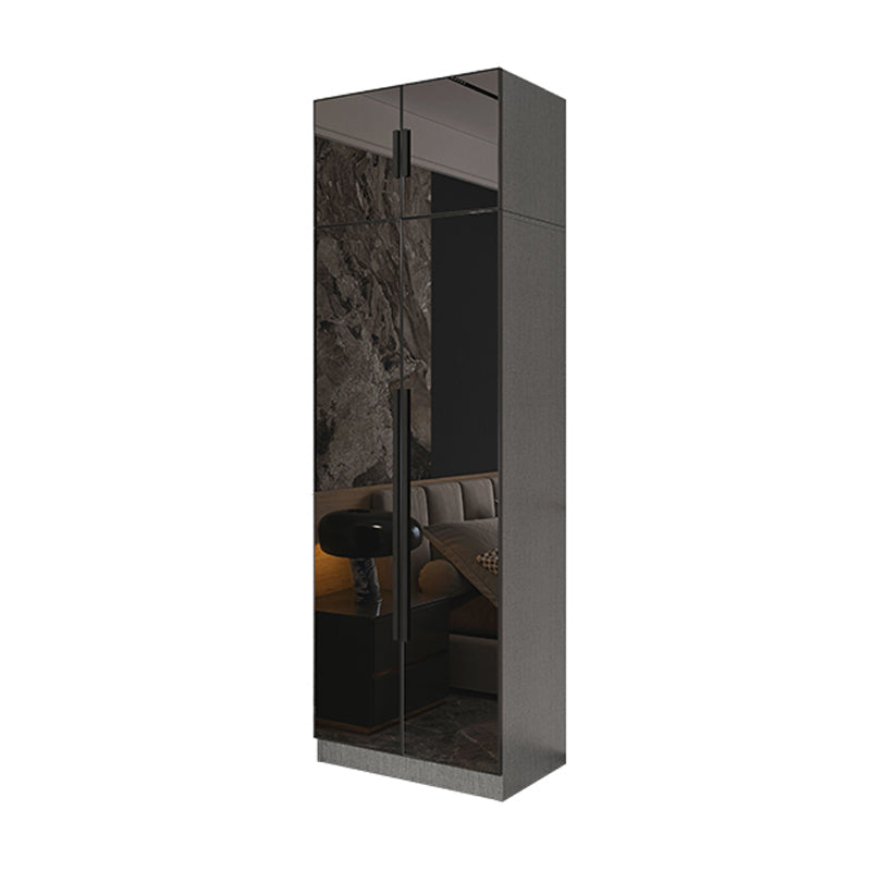 Armario de cristal de color negro con puerta de cierre suave para el hogar