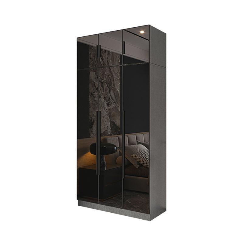 Armario de cristal de color negro con puerta de cierre suave para el hogar