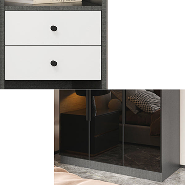 Armario de cristal de color negro con puerta de cierre suave para el hogar
