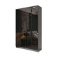 Armario de cristal de color negro con puerta de cierre suave para el hogar