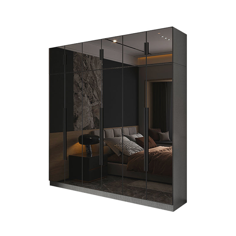Armario de cristal de color negro con puerta de cierre suave para el hogar