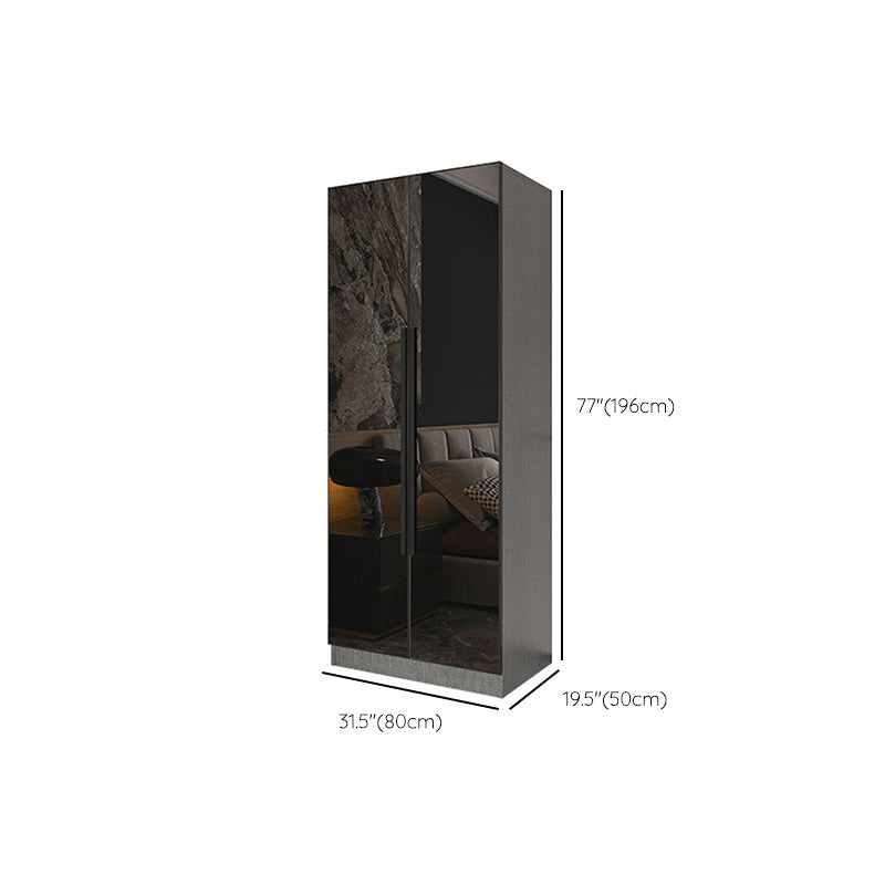 Armario de cristal de color negro con puerta de cierre suave para el hogar