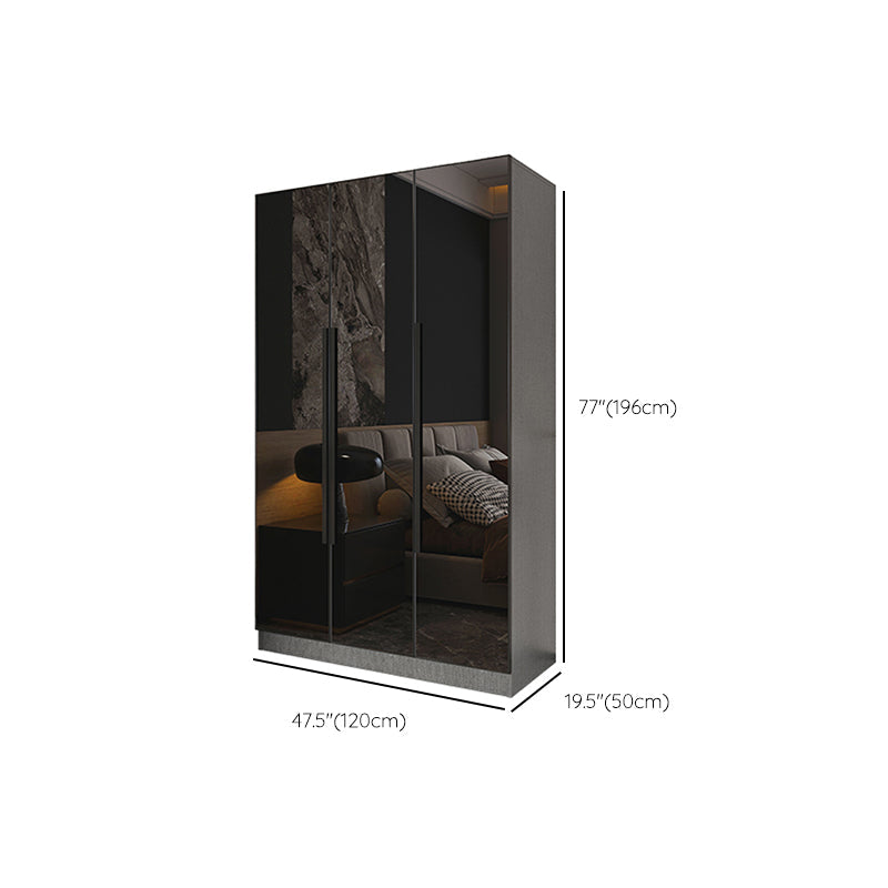 Armario de cristal de color negro con puerta de cierre suave para el hogar