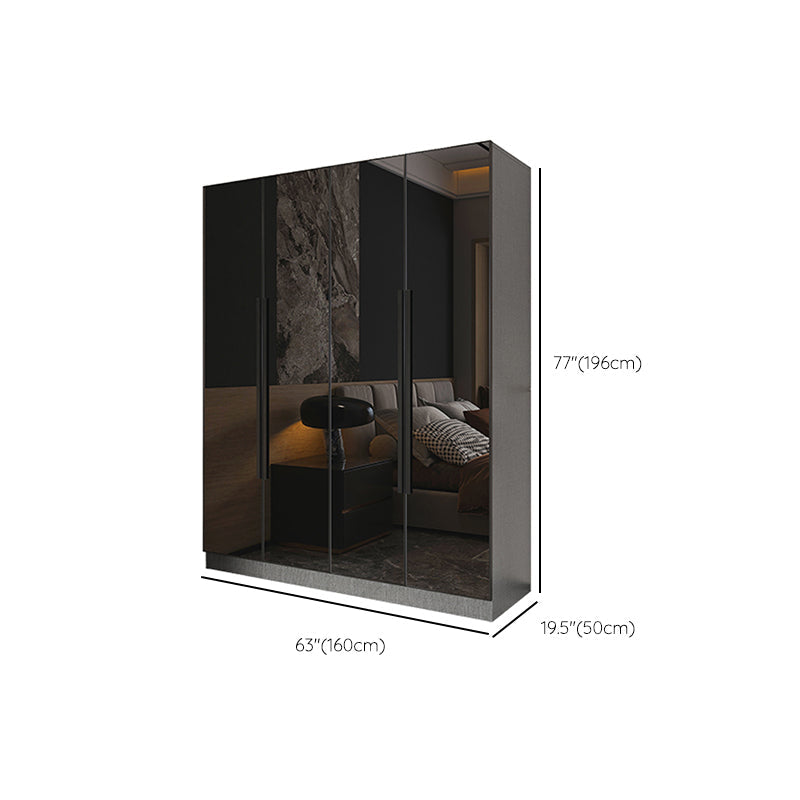 Armario de cristal de color negro con puerta de cierre suave para el hogar