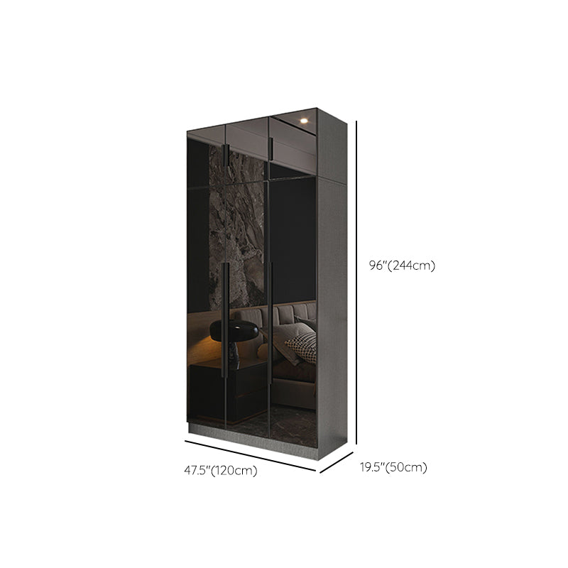 Armario de cristal de color negro con puerta de cierre suave para el hogar