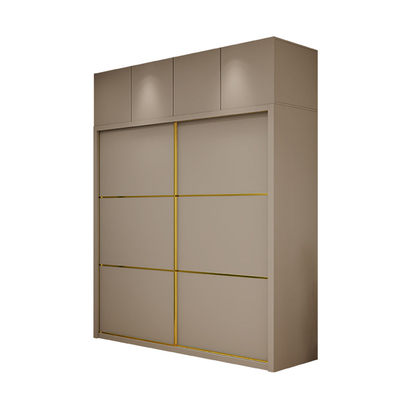 Contemporary Style Wardrobe Wooden Bedroom Wardrobe Closet with Clothes Rail Armories & Top Cabinet Clearhalo 'Armoires & Wardrobes' 'armoires_wardrobes' 'Bedroom Furniture' 'furn' 'furn_armoires_wardrobes' 'Furniture' 6529761