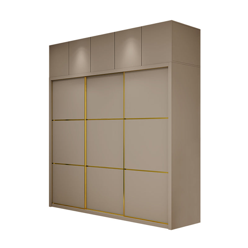 Contemporary Style Wardrobe Wooden Bedroom Wardrobe Closet with Clothes Rail Armories & Top Cabinet Clearhalo 'Armoires & Wardrobes' 'armoires_wardrobes' 'Bedroom Furniture' 'furn' 'furn_armoires_wardrobes' 'Furniture' 6529763