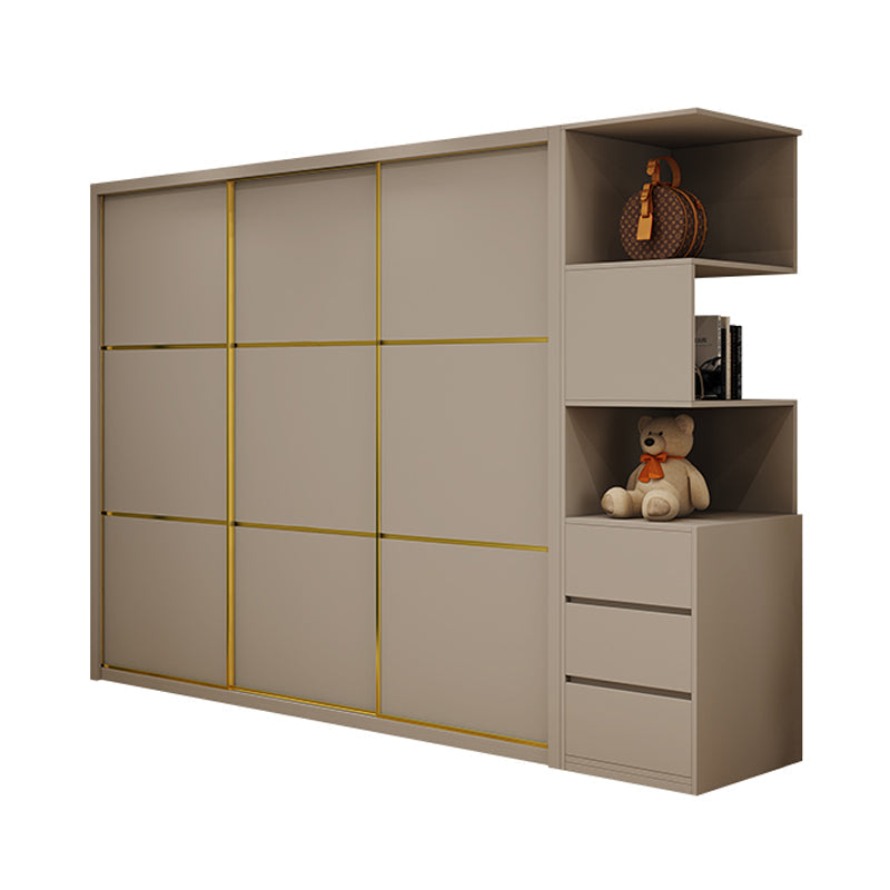 Contemporary Style Wardrobe Wooden Bedroom Wardrobe Closet with Clothes Rail Armoires & Sideboard Clearhalo 'Armoires & Wardrobes' 'armoires_wardrobes' 'Bedroom Furniture' 'furn' 'furn_armoires_wardrobes' 'Furniture' 6529767