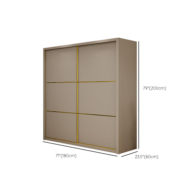 Contemporary Style Wardrobe Wooden Bedroom Wardrobe Closet with Clothes Rail Clearhalo 'Armoires & Wardrobes' 'armoires_wardrobes' 'Bedroom Furniture' 'furn' 'furn_armoires_wardrobes' 'Furniture' 6529776