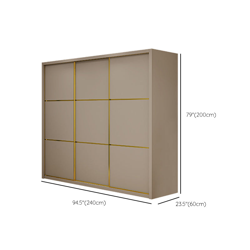 Contemporary Style Wardrobe Wooden Bedroom Wardrobe Closet with Clothes Rail Clearhalo 'Armoires & Wardrobes' 'armoires_wardrobes' 'Bedroom Furniture' 'furn' 'furn_armoires_wardrobes' 'Furniture' 6529779