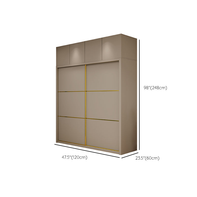 Contemporary Style Wardrobe Wooden Bedroom Wardrobe Closet with Clothes Rail Clearhalo 'Armoires & Wardrobes' 'armoires_wardrobes' 'Bedroom Furniture' 'furn' 'furn_armoires_wardrobes' 'Furniture' 6529780