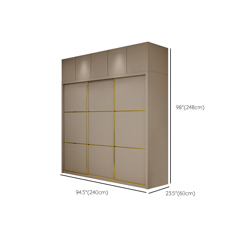 Contemporary Style Wardrobe Wooden Bedroom Wardrobe Closet with Clothes Rail Clearhalo 'Armoires & Wardrobes' 'armoires_wardrobes' 'Bedroom Furniture' 'furn' 'furn_armoires_wardrobes' 'Furniture' 6529786