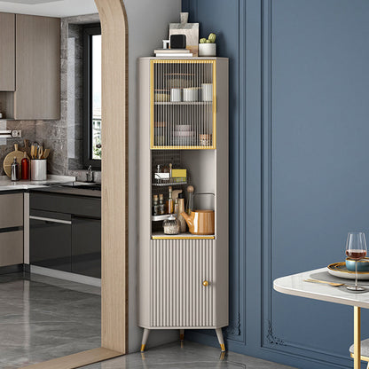 Scheda laterale in pietra a buffet in stile moderno con armadi