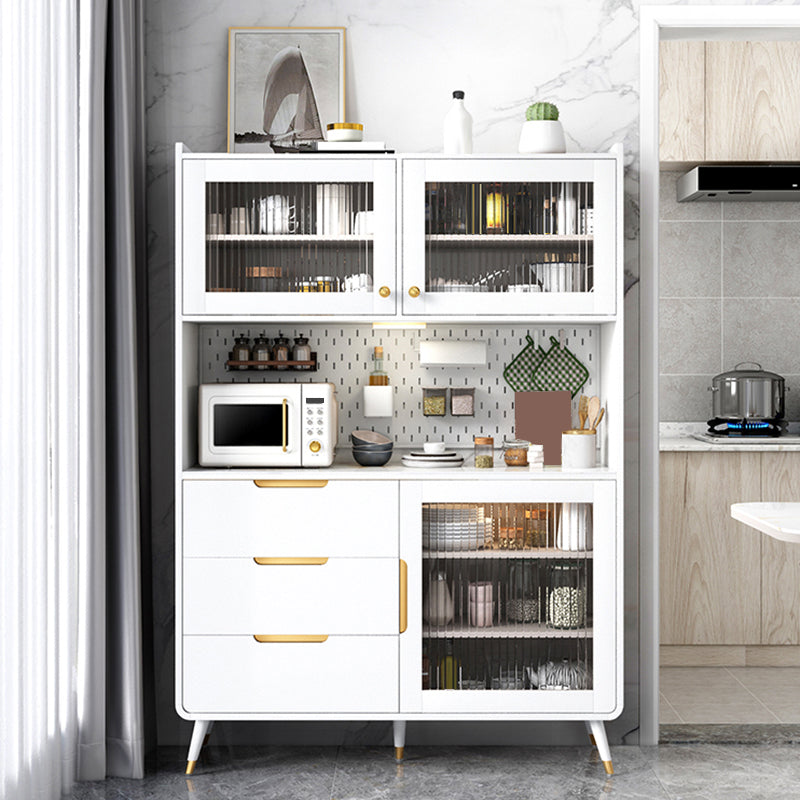 Buffet de comedor de piedra lateral de estilo glamorial con gabinetes y cajones