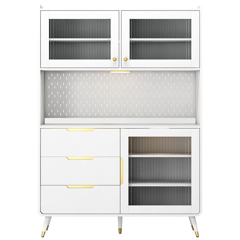 Buffet de comedor de piedra lateral de estilo glamorial con gabinetes y cajones