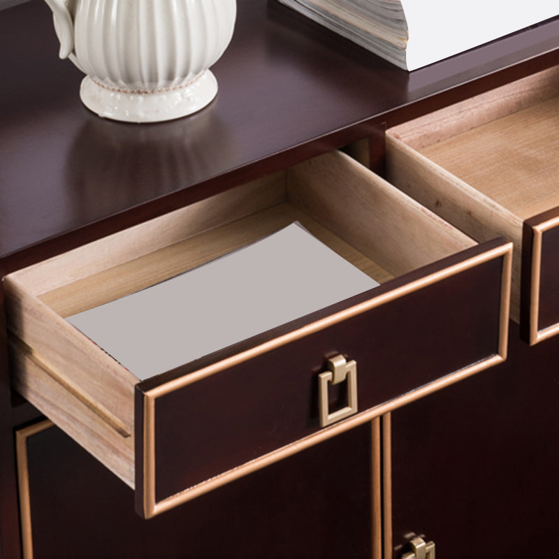 Modern Style Buffet Table Solid Wood Side Board with Cabinets and Drawers Clearhalo 'buffet_sideboard' 'Buffets & Sideboards' 'furn' 'furn_buffet_sideboard' 'Furniture' 'Kitchen & Dining Furniture' 6529964