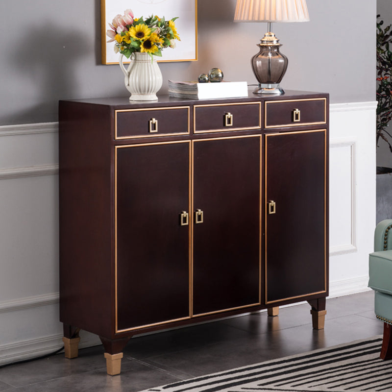 Modern Style Buffet Table Solid Wood Side Board with Cabinets and Drawers Clearhalo 'buffet_sideboard' 'Buffets & Sideboards' 'furn' 'furn_buffet_sideboard' 'Furniture' 'Kitchen & Dining Furniture' 6529969