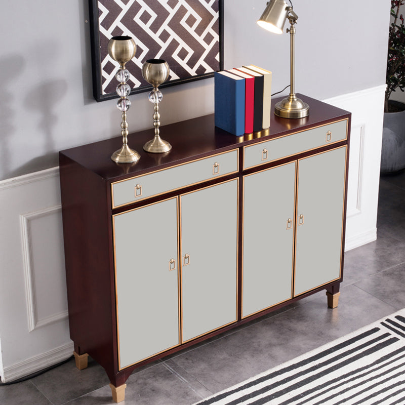 Modern Style Buffet Table Solid Wood Side Board with Cabinets and Drawers Clearhalo 'buffet_sideboard' 'Buffets & Sideboards' 'furn' 'furn_buffet_sideboard' 'Furniture' 'Kitchen & Dining Furniture' 6529971