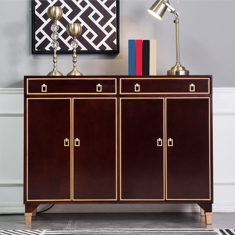 Modern Style Buffet Table Solid Wood Side Board with Cabinets and Drawers Clearhalo 'buffet_sideboard' 'Buffets & Sideboards' 'furn' 'furn_buffet_sideboard' 'Furniture' 'Kitchen & Dining Furniture' 6529972