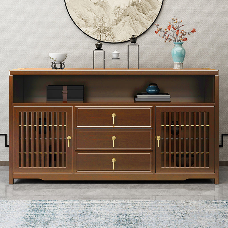 Tavolo da tavolo a buffet in stile moderno pietra da 34,7 pollici con armadi e cassetti