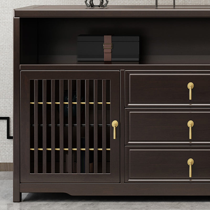 Tavolo da tavolo a buffet in stile moderno pietra da 34,7 pollici con armadi e cassetti