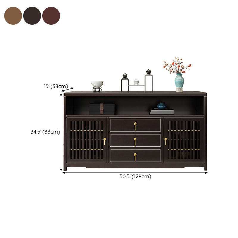 Tavolo da tavolo a buffet in stile moderno pietra da 34,7 pollici con armadi e cassetti