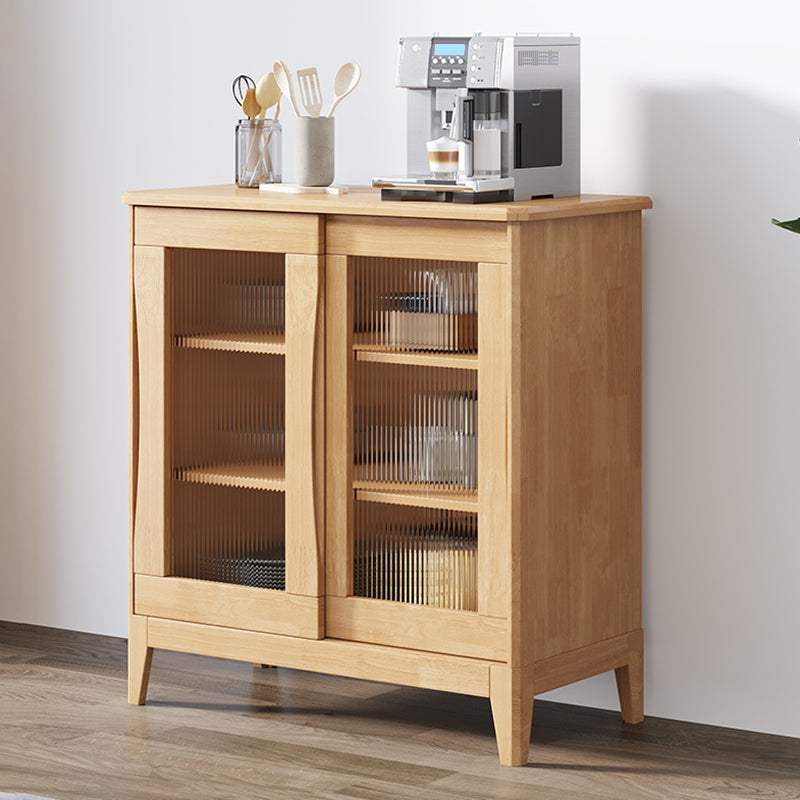 Tavolo da buffet in stile moderno in legno massiccio da 31,7 pollici con armadi