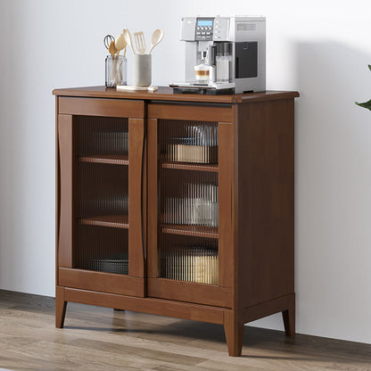 Tavolo da buffet in stile moderno in legno massiccio da 31,7 pollici con armadi