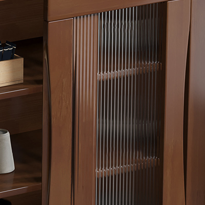 Tavolo da buffet in stile moderno in legno massiccio da 31,7 pollici con armadi