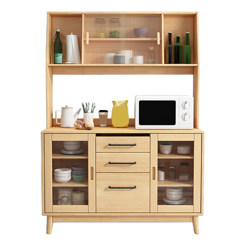 Tavolo a buffet in legno massiccio moderno scheda laterale con armadi e cassetti