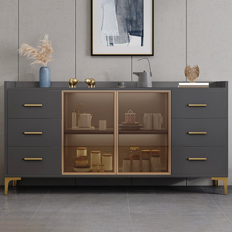 Tavolo a buffet in legno Scheda in stile glam con armadi e cassetti