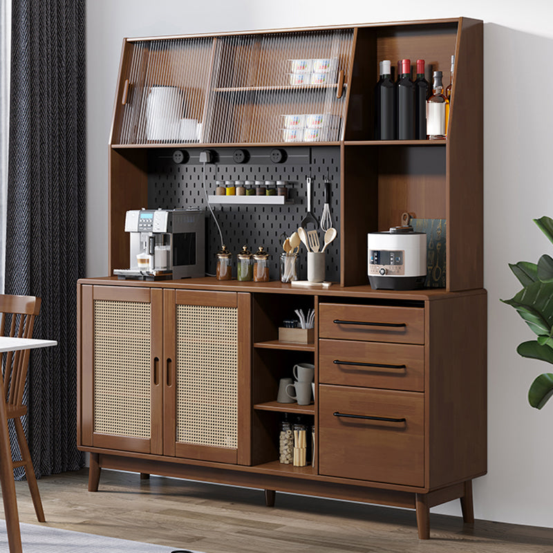 Tavolo a buffet in legno massiccio moderno bacheca laterale con cassetti e armadi