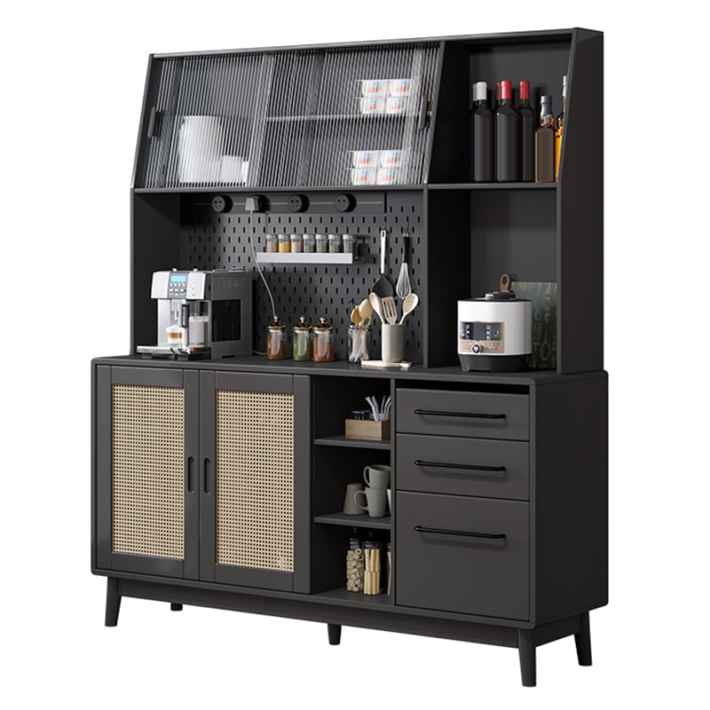 Tavolo a buffet in legno massiccio moderno bacheca laterale con cassetti e armadi