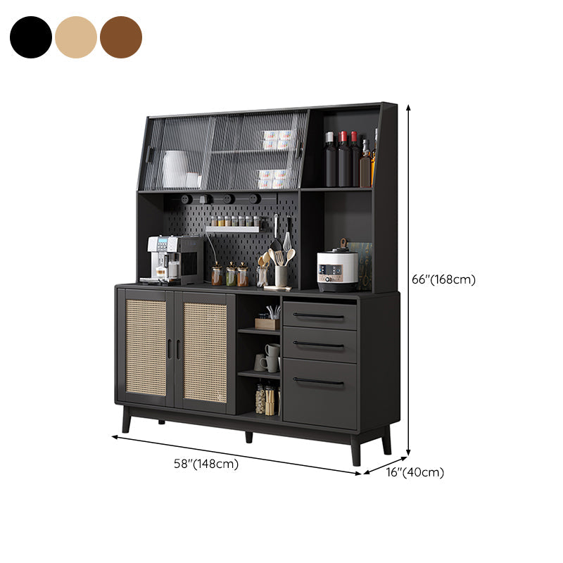 Tavolo a buffet in legno massiccio moderno bacheca laterale con cassetti e armadi