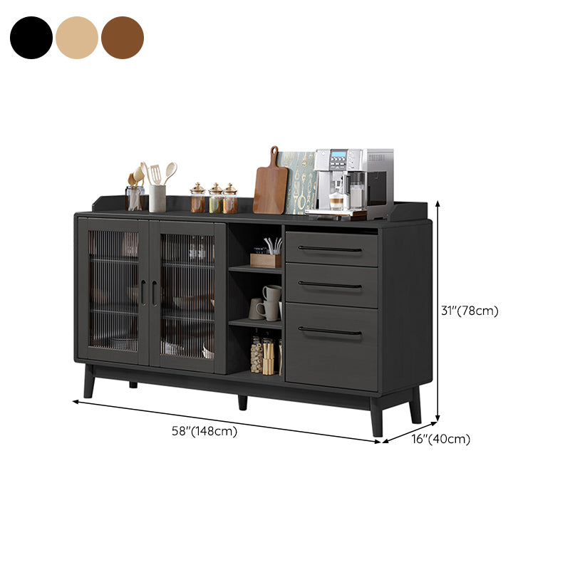 Tavolo a buffet in legno massiccio moderno bacheca laterale con cassetti e armadi