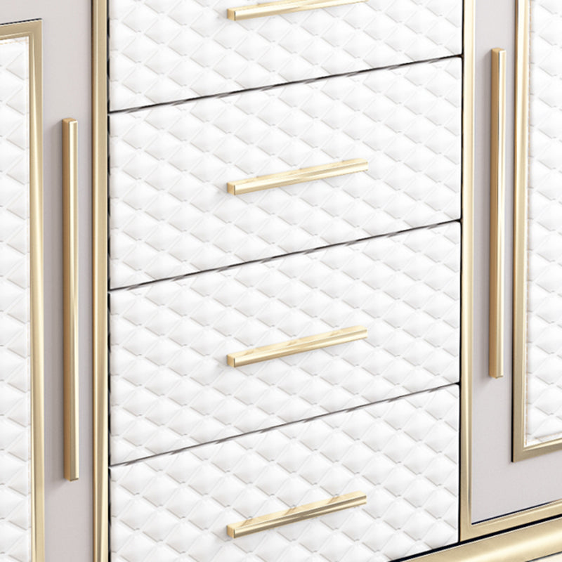 Tavolo a buffet in falda in marmo glam da 34,6 pollici con armadi e cassetti