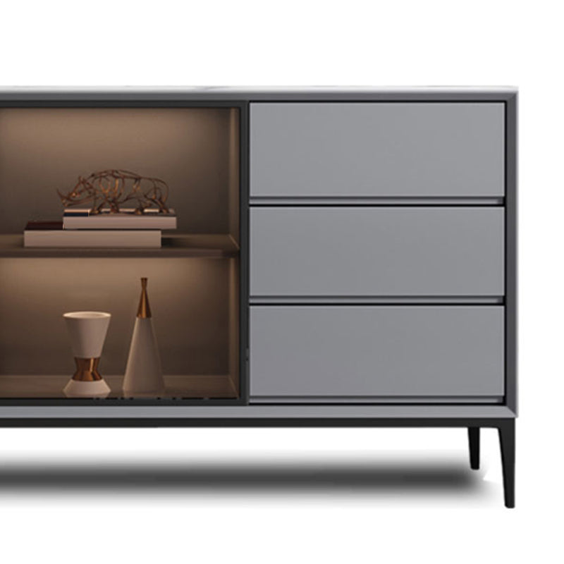 Tavolo a buffet in pietra moderna scheda laterale in stile moderno con armadi e cassetti