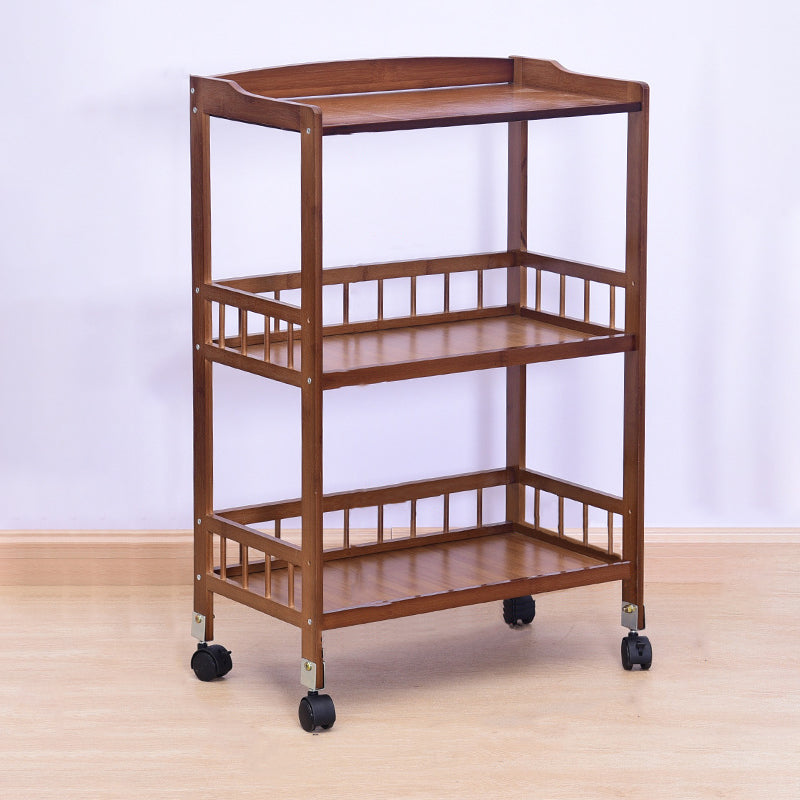 Modern Prep Table Open Storage Dining Room Rectangular Prep Table 21"L x 12"W x 31"H Brown Open Storage Clearhalo 'furn' 'furn_kitchen_islands_carts' 'Furniture' 'Kitchen & Dining Furniture' 'Kitchen Islands & Carts' 'kitchen_islands_carts' 6530309