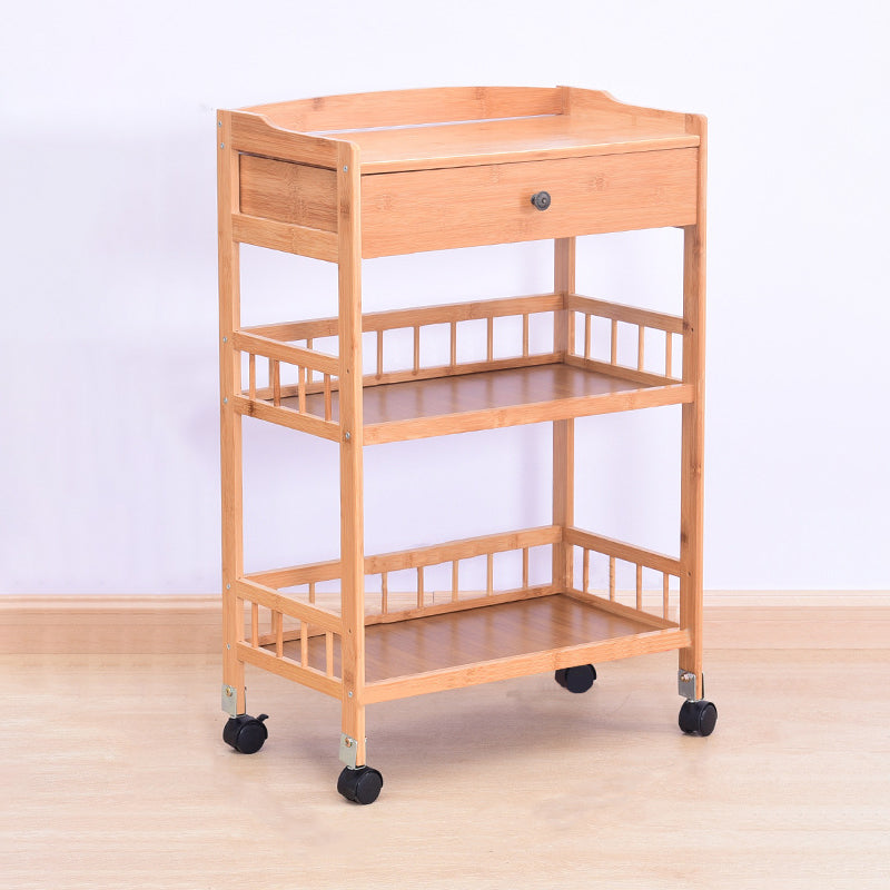Modern Prep Table Open Storage Dining Room Rectangular Prep Table 21"L x 12"W x 31"H Natural Drawers Clearhalo 'furn' 'furn_kitchen_islands_carts' 'Furniture' 'Kitchen & Dining Furniture' 'Kitchen Islands & Carts' 'kitchen_islands_carts' 6530315