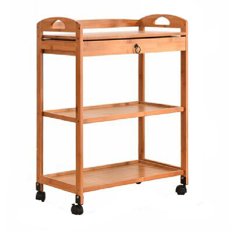 Modern Prep Table Open Storage Dining Room Rectangular Prep Table 23"L x 13"W x 31"H Natural Drawers Clearhalo 'furn' 'furn_kitchen_islands_carts' 'Furniture' 'Kitchen & Dining Furniture' 'Kitchen Islands & Carts' 'kitchen_islands_carts' 6530321