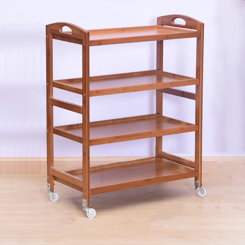 Modern Prep Table Open Storage Dining Room Rectangular Prep Table 24"L x 13"W x 31"H Brown Open Storage Clearhalo 'furn' 'furn_kitchen_islands_carts' 'Furniture' 'Kitchen & Dining Furniture' 'Kitchen Islands & Carts' 'kitchen_islands_carts' 6530326