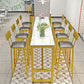 Glam Style Rectangle Bistro Set 1/5/9 Pieces Faux Marble Bar Table Set 9 Pieces: Table, 8 Stools Clearhalo 'Bar Furniture' 'furn' 'furn_home_bar_bar_sets' 'Furniture' 'Home Bars & Bar Sets' 'home_bar_bar_sets' 'Kitchen & Dining Furniture' 6530362