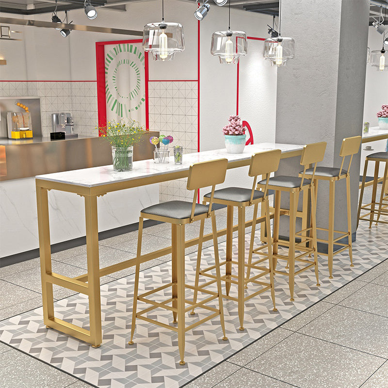 Glam Style Rectangle Bistro Set 1/5/9 Pieces Faux Marble Bar Table Set Clearhalo 'Bar Furniture' 'furn' 'furn_home_bar_bar_sets' 'Furniture' 'Home Bars & Bar Sets' 'home_bar_bar_sets' 'Kitchen & Dining Furniture' 6530364