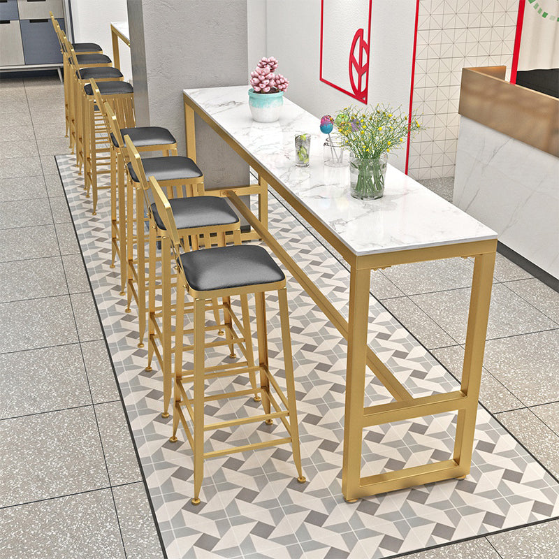 Glam Style Rectangle Bistro Set 1/5/9 Pieces Faux Marble Bar Table Set Clearhalo 'Bar Furniture' 'furn' 'furn_home_bar_bar_sets' 'Furniture' 'Home Bars & Bar Sets' 'home_bar_bar_sets' 'Kitchen & Dining Furniture' 6530365